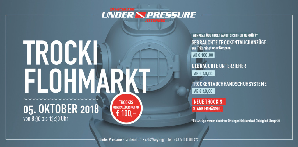 Under Pressure Tauchbasis Attersee Flohmarkt Trockentauchanzüge